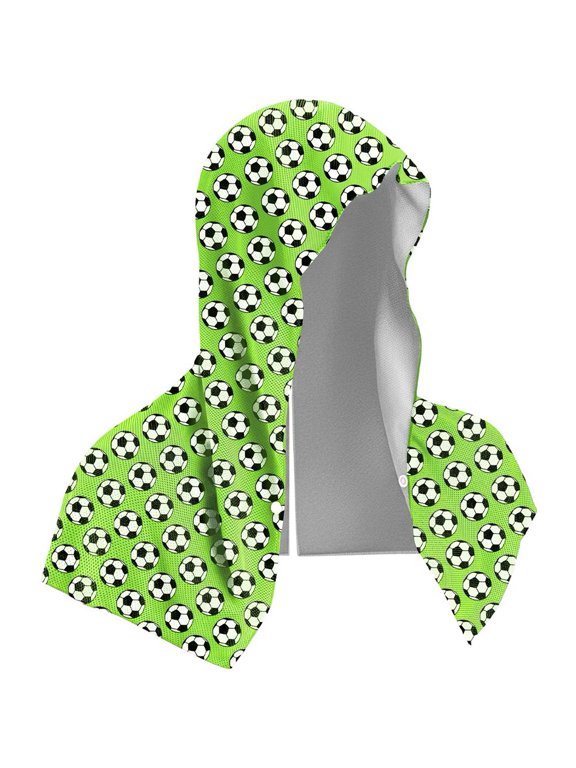 Football Pattern Cooling Towel, Quick Drying Neck Wraps, Breathable Hooded Cooling Hoodie Towel Ice Cool Cap For Hiking Fishing Outdoor Beach Sports