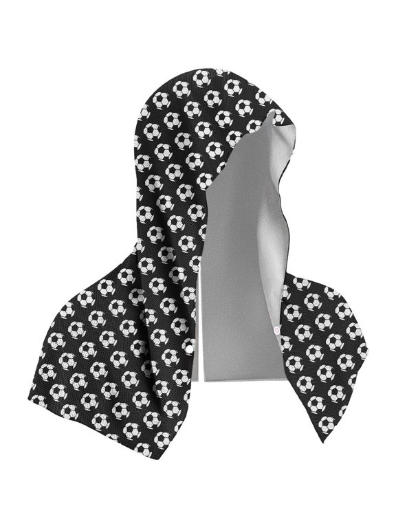 Football Pattern Cooling Towel, Quick Drying Neck Wraps, Breathable Hooded Cooling Hoodie Towel Ice Cool Cap For Hiking Fishing Outdoor Beach Sports