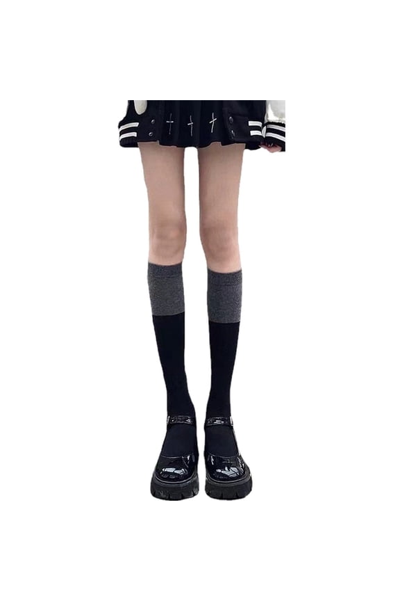 Gothic Women Style High Thigh Stockings Cute Black Lolita Knee Stockings Frilly Knee High Stockings