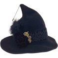 thumbnail image 1 of Wiywef Halloween Witch Hat with Rose Gothic Lace Pointed Cap for Women, 1 of 7