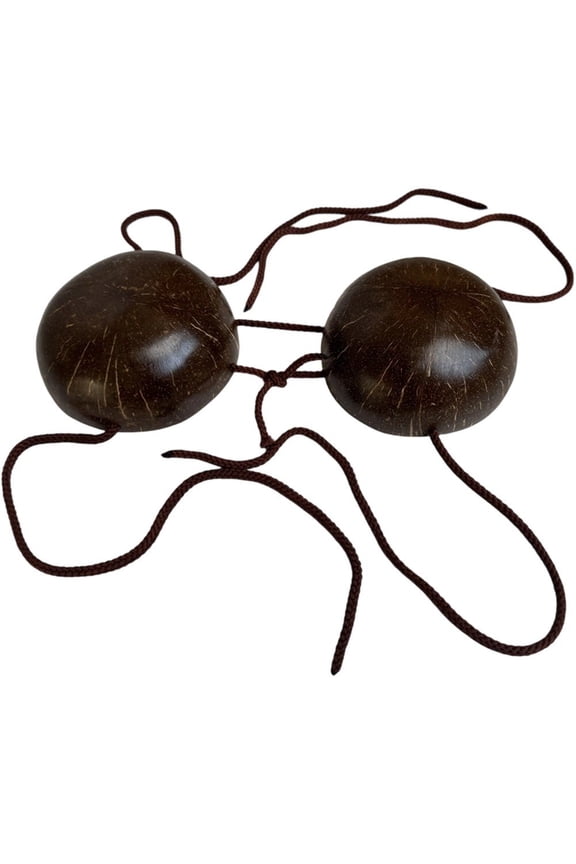 Hawaiian Coconut Bra with Cord, Novelty Coconut Shell Bikini Top Adult Coconut Bra Tops for Luau Party