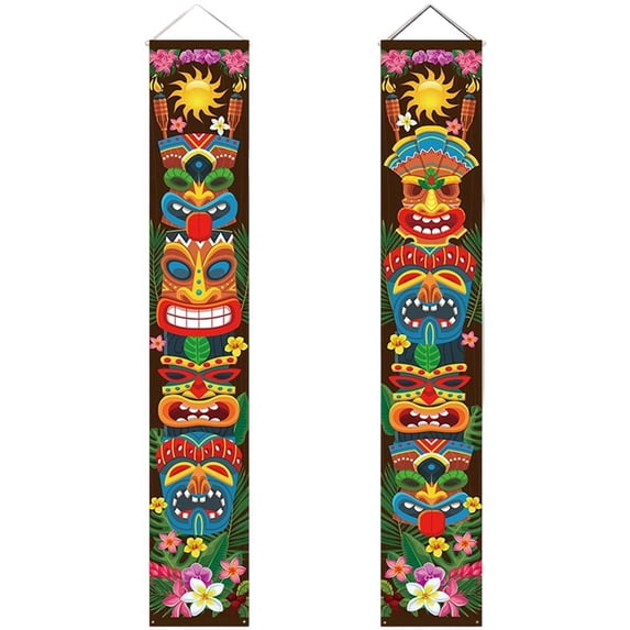 Wiywef Hawaiian Party Door Banner Decoration Supplies, Door Banner Sign For Beach Aloha Party Birthday Carnival Backdrop