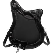 Wiywef Ita Messenger Bag for Women Cute Pin Display Crossbody Bags Punk Leather Guitar Shoulder Bag Kawaii Japanese Anime Ladies Purse