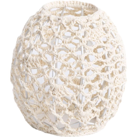 Wiywef Macrame Lampshade Cotton Rope Handmade Lamp Shade Hanging Lamp Cover Decor Knitted Woven Lamp Shade Decorations