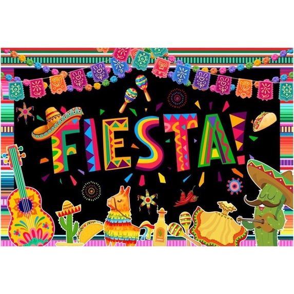 Wiywef Mexican Backdrop Mexico Fiesta Themed Photography Background for Colorful Carnival Bday Party Decorations Banner