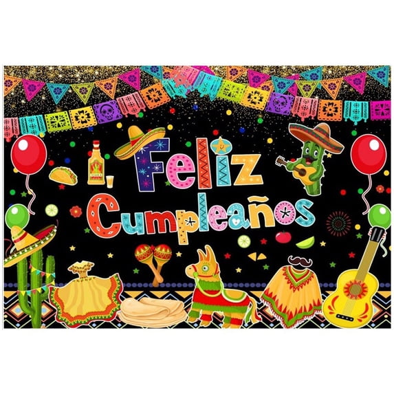 Wiywef Mexican Fiesta Party Decorations Colorful Cinco De Mayo Carnival Photography Background Mexico Fiesta Theme Bday Festival Banner Supplies Photo Booth Prop