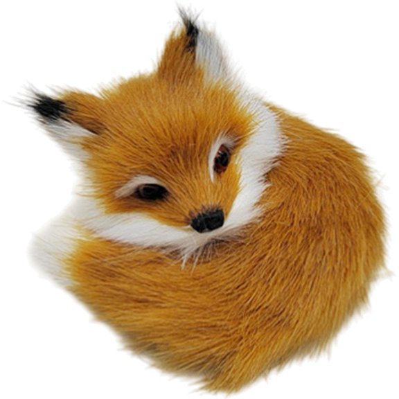 Wiywef Mini Plush Simulation Fox Squatting Fox Model Lifelike Fox Figurine Model, Stuffed Animal Figurine for Home Decoration Craft