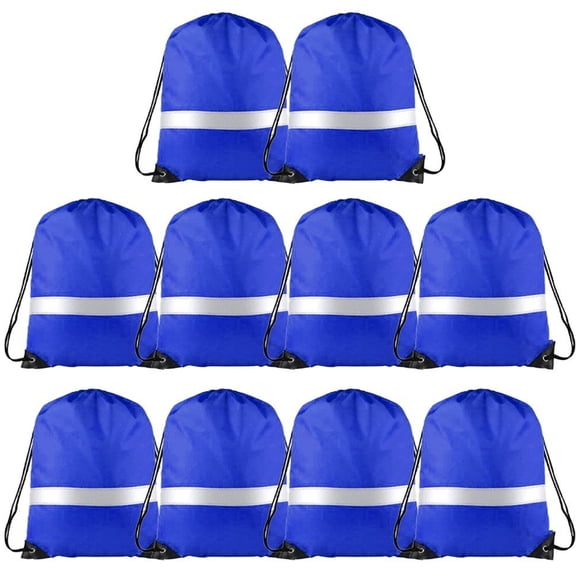 Wiywef Outdoor Backpack Drawstring Bag Portable Trainer String Bag with Fluorescent Strips Riding Backpack for Sport Fitness Travel