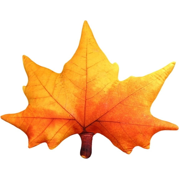Wiywef PP Cotton Yellow Brown Leaf Shaped 3D Throw Pillow Plush Maple Leaf Cushion for Bed Sofa Couch Bedroom Decor 1-Piece
