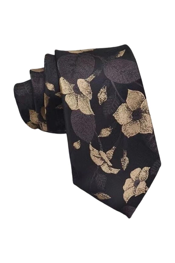 Retro Leaf and Petal Patterns Ties Daily Wear Shirt Suit Cravat Wedding Party Necktie Classic Neck Ties for Business Party