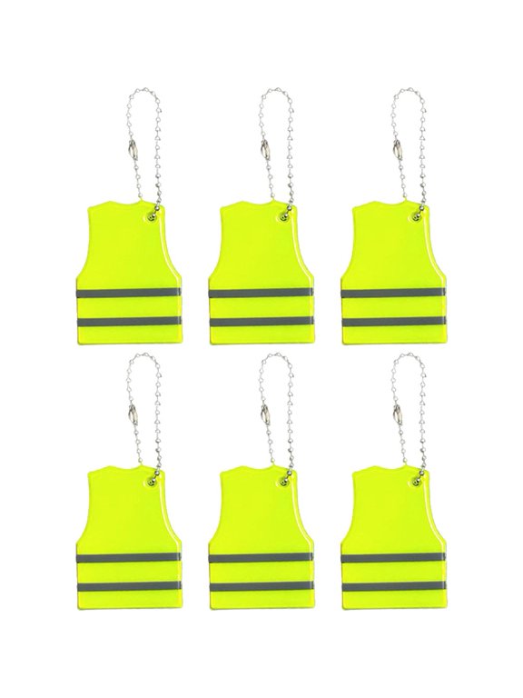 Safety Vest Shaped Reflective Keychain For Bags Backpack Pendant Hanging Decorations Night Security Reflector For Things