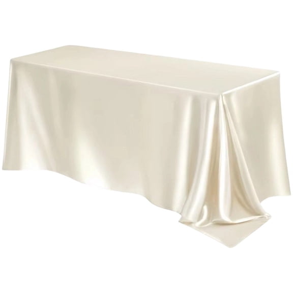 Wiywef Satin Tablecloth 57 x 102 Inches Rectangle Table Cloth Bright Silky Table Cover Overlay Dining Tablecloths for Wedding Party Banquets