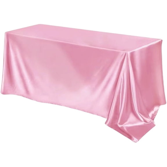 Wiywef Satin Tablecloth 57 x 102 Inches Rectangle Table Cloth Bright Silky Table Cover Overlay Dining Tablecloths for Wedding Party Banquets