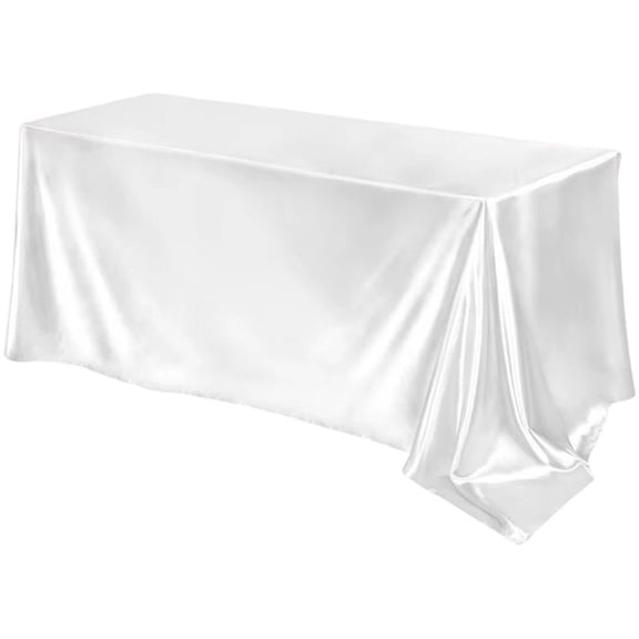 Wiywef Satin Tablecloth 57 x 102 Inches Rectangle Table Cloth Bright Silky Table Cover Overlay Dining Tablecloths for Wedding Party Banquets