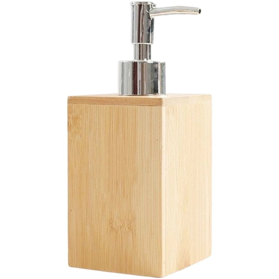 Wiywef Soap Dispenser, Bamboo Lotion Soap Pump Dispenser Bottle, Refillable Shampoo Container, Decorative Hand Soap Resin Dispenser for Bathroom Kitchen