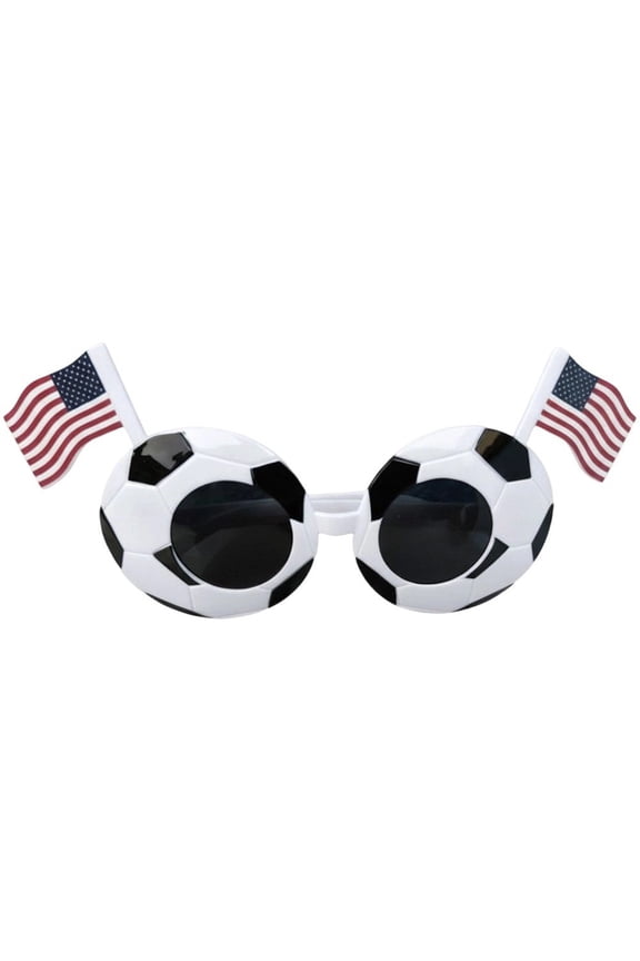 Soccer Ball Sunglasses, Funny Flag Glasses, Party Cheering Prop Soccer Match Photo Prop Football Fans Glasses Football Fans and Match Day Accessories