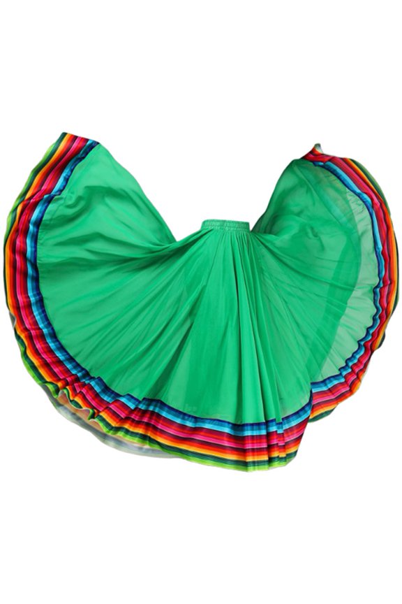 Spanish Flamenco Dance Skirt Big Swing Long Skirt Mexican Folk Dance for Ballroom Rumba Samba Tango Chacha Dancer