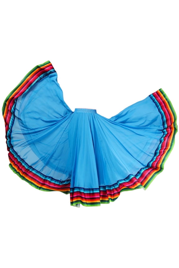Spanish Flamenco Dance Skirt Big Swing Long Skirt Mexican Folk Dance for Ballroom Rumba Samba Tango Chacha Dancer
