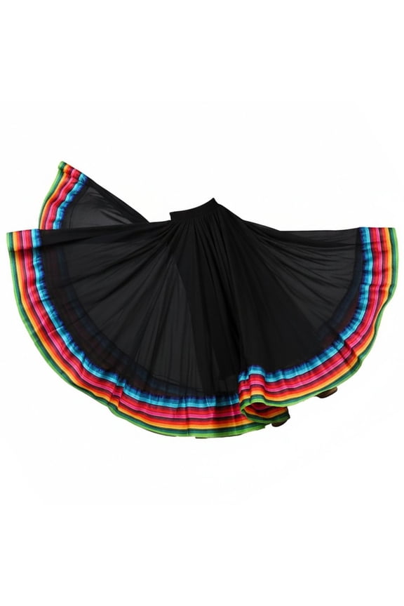 Spanish Flamenco Dance Skirt Big Swing Long Skirt Mexican Folk Dance for Ballroom Rumba Samba Tango Chacha Dancer