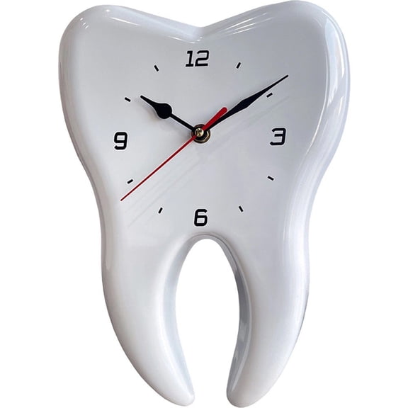 Wiywef Tooth Shaped Wall Clock Silent Non-Ticking Dental Office Decor