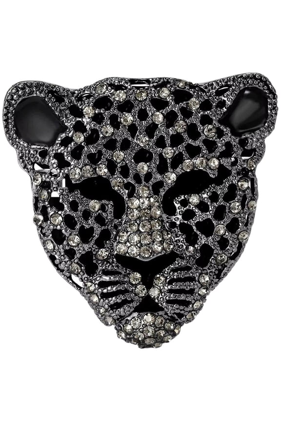 Unisex Leopards Shaped Brooches Rhinestone Leopard Pin Animal Lapel Pins Office Party Friend Accessories For Women