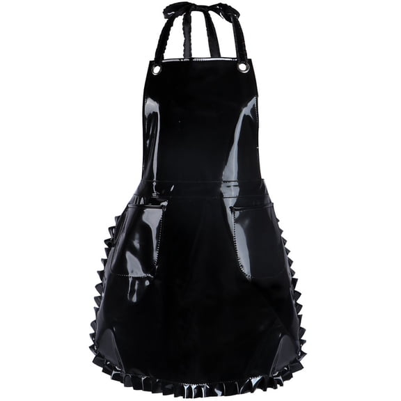 Wiywef Waterproof Rubber PVC Apron Adjustable Lace Aprons for Women Heavy Duty Work Apron Extra Long Aprons for Cooking Kitchen BBQ