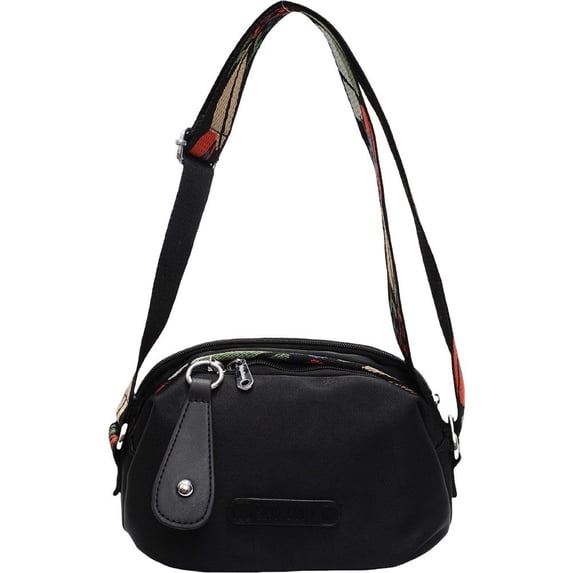 Wiywef Women Oxford Cloth Crossbody Bag Multi-Zipper Single Shoulder Bag Adjustable Widen Strap Crossbody Bag Tote Bag for Daily Casual