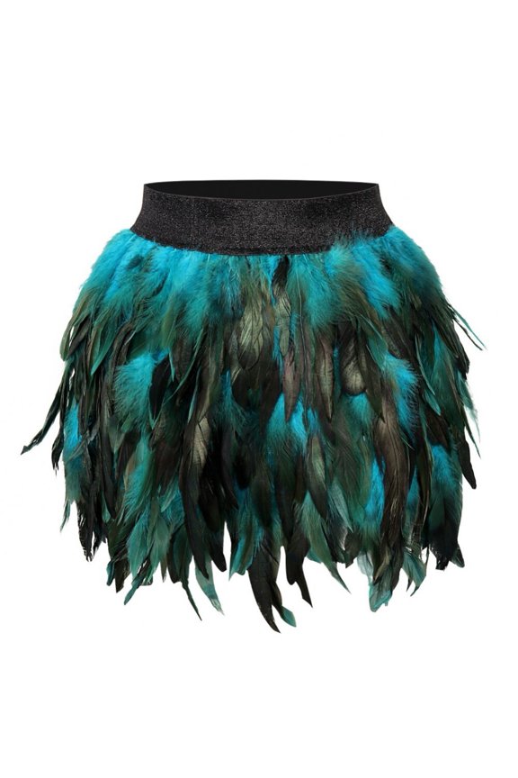 Women's Feather Skirt Family Party Short Skirt Lower Half Skirt Feather Skirt Women Prom Cocktail Evening Dress Lovely Mini Skirt