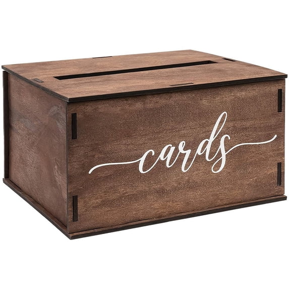 Wiywef Wooden Card Box Wedding Card Box for Reception Vintage Card Holder Box Envelope Holder Box Letter Storage Desktop Decoration