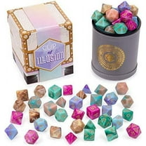 Wiz Dice Cup of Illusion - DND Dice Set for Tabletop RPG Adventure Games with a Dice Cup - Polyhedral Dice Set, Suitable for Dungeons and Dragons and Dice Games Alike - 5 Complete Sets - 35 ct