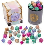 Wiz Dice Cup of Illusion - DND Dice Set for Tabletop RPG Adventure Games with a Dice Cup - Polyhedral Dice Set, Suitable for Dungeons and Dragons and Dice Games Alike - 5 Complete Sets - 35 ct