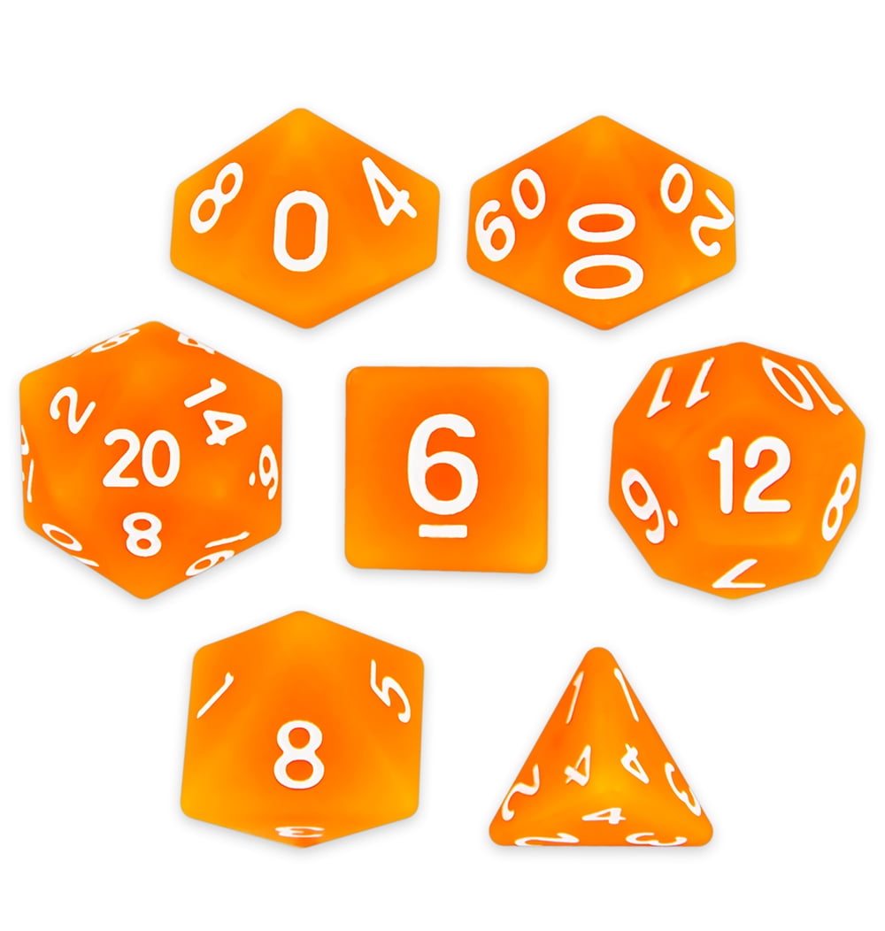 Wiz Dice Forge Embers Set Of 7 Polyhedral Dice In Display Case-Orange ...
