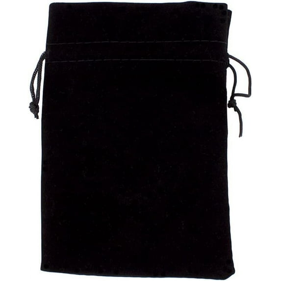 Wiz Dice Large 7” x 5” Black Velour Pouch with Drawstring