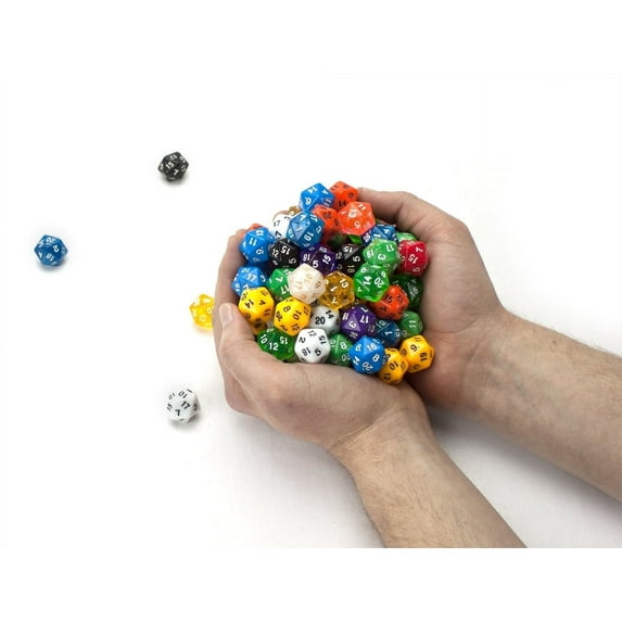 Wiz Dice Polyhedral RPG Dice from D4 to D20| Role Playing Game Dice| D&D Dice in Random Colors| D20 Polyhedral - 100 Pack