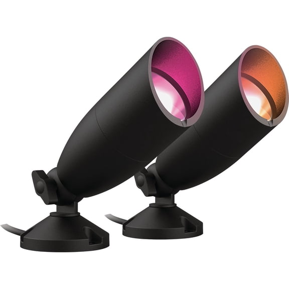 Wiz Wi-Fi LED Smart Color Changing Ground Spotlight Starter Kit - Pack of 2 - Outdoor - Weatherproof - Extendable - Control with Wiz Connected App - Works with Google Home, Alexa and Siri Shortcuts