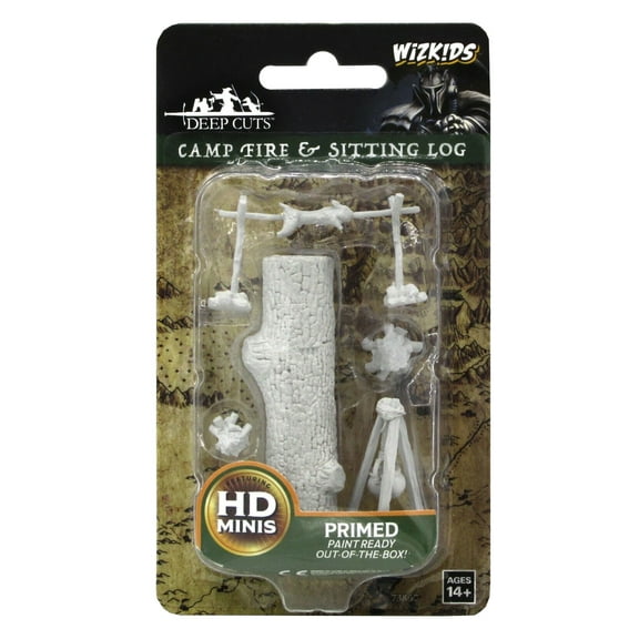 WizKids Deep Cuts Unpainted Minis: W10 Camp Fire & Sitting Log