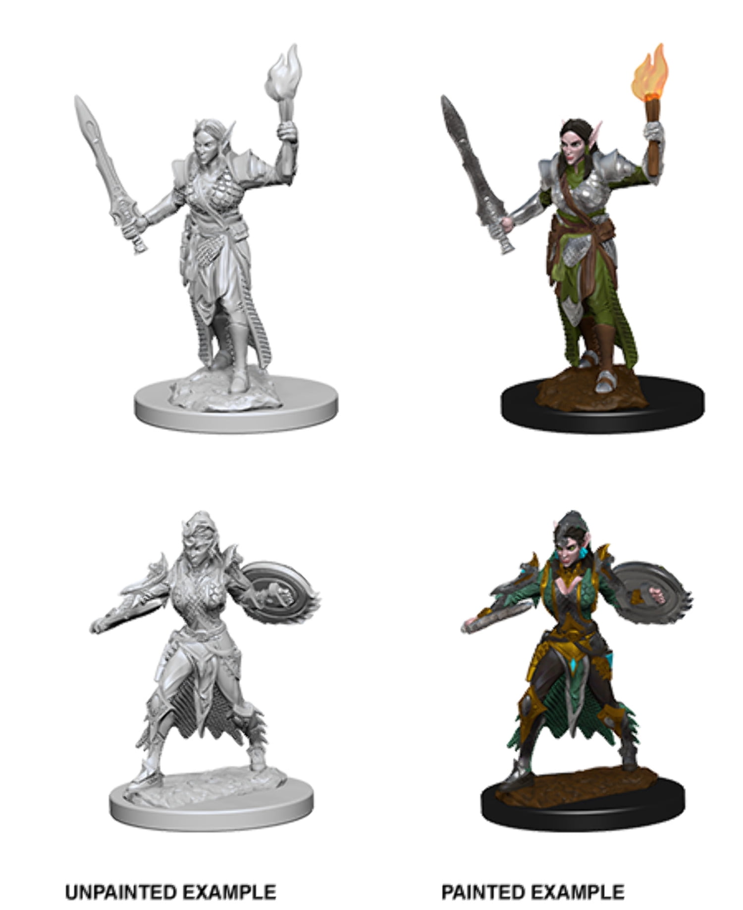 Pathfinder Battles Deep Cuts Unpainted Miniatures: Elf Female Fighter ...