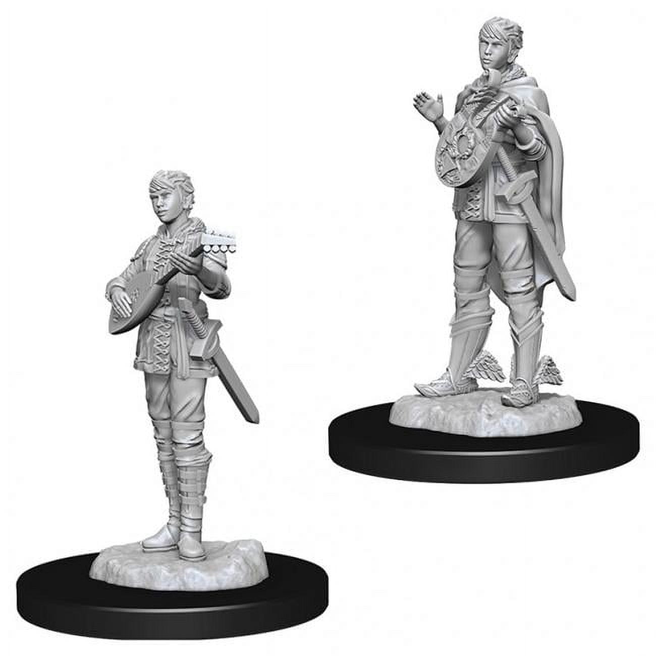 Gray Plastic Half-Elf Bard Miniature Set