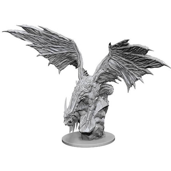 WizKids WZK90192 Pathfinder Battles Deep Cuts Unpainted Silver Dragon W12.5 Miniature