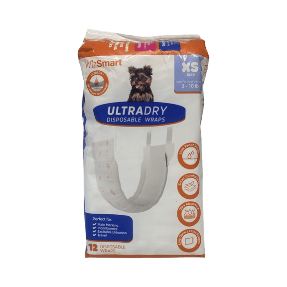WizSmart UltraDry Male Wraps XS 12ct