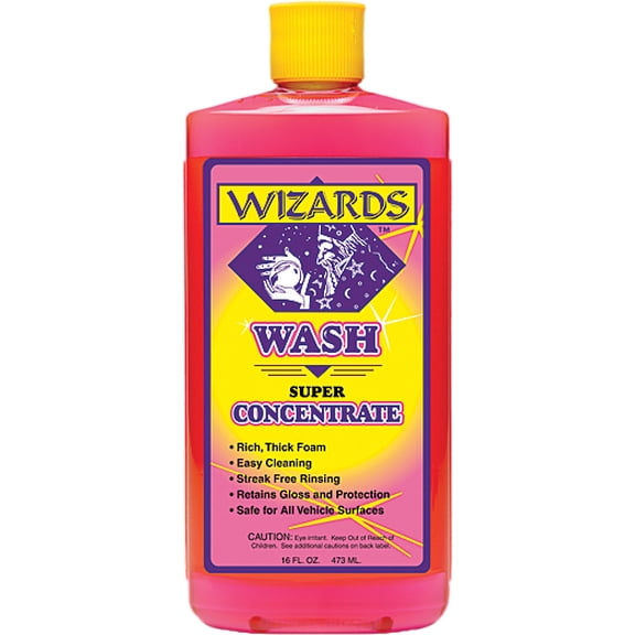 Wizards Super Concentrated Car Wash Soap 16 oz - Rich Foam, Streak-Free, Safe for All Surfaces (11077)