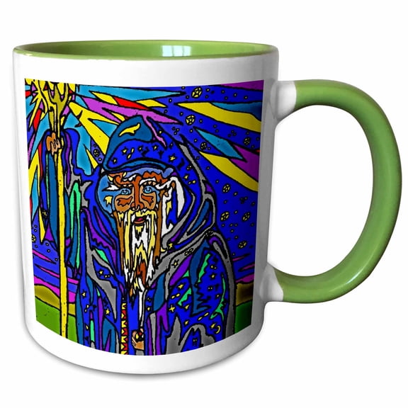 3drose, Wizard, 15oz Two-tone Green Mug
