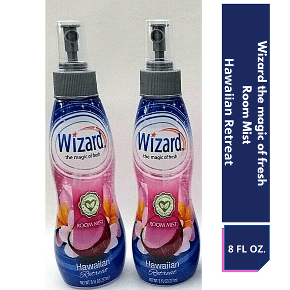 Wizard Air Freshener Spray Room Mist Hawaiian Retreat 8 FL oz. ,each (2 Pack )