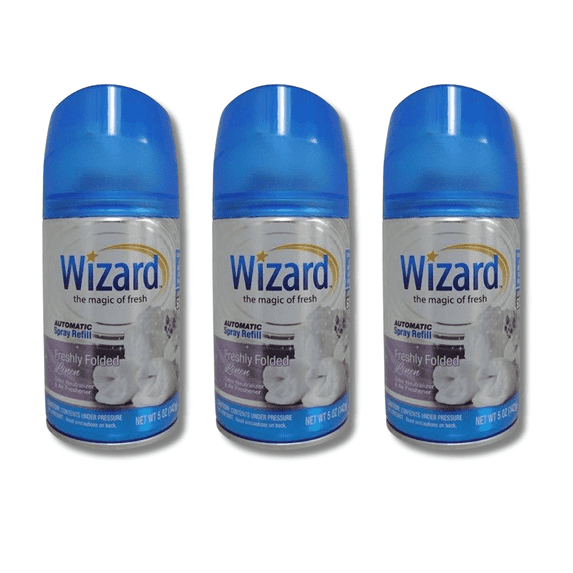 Wizard Automatic Spray Refill Freshly Folded Linen 5 oz – 3-Pack