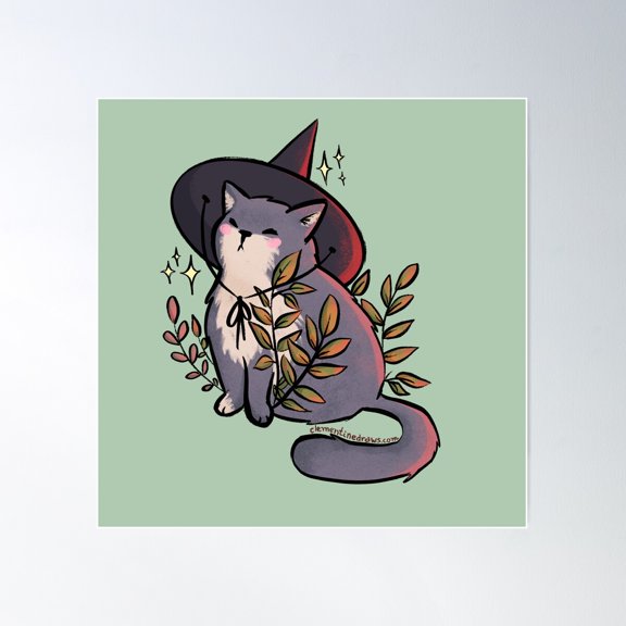 Wizard Cat Poster Wall Art, Modern Wall Decor For Living Room Bedroom, 16x16 UNFRAMED