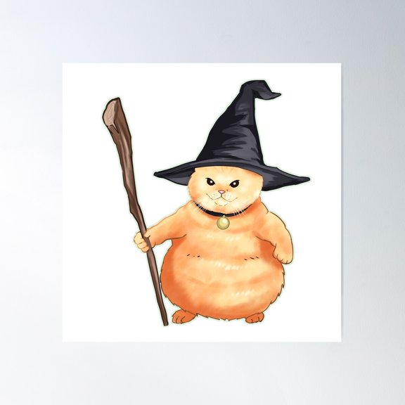 Wizard Cat Poster Wall Art, Modern Wall Decor For Living Room Bedroom, 30x30 UNFRAMED