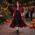 thumbnail image 1 of Wizard Cosplay, Wizard Costume, Witch Costume Cloak, Historical Cape, Medieval Hooded Cloak, Renaissance Hooded Cloak for Women Men, Adult Medieval Cape With Hood, Viking Cloak, Wine S, 1 of 6