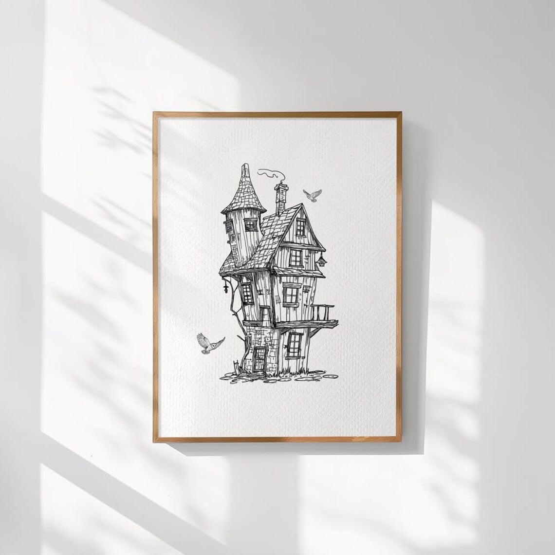 Wizard Cozy Burrow Wall Art Print, Magical Fantasy Nursery Decor ...