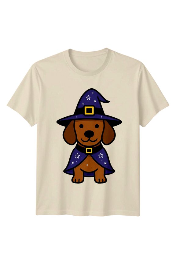 Wizard Dog Magic Animals Mens T-Shirt Womens Tee Graphic Unisex Top