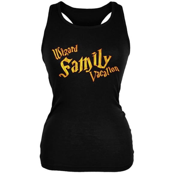 Wizard Family Vacation Juniors Soft Tank Top Black 2XL